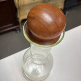 Dansk Glass Carafe With Teak Stopper