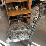French Louis XV-Style Armchair in Cheetah Upholstery