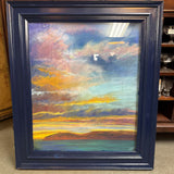 Sunset Over Water Framed Painting