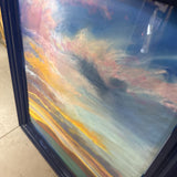 Sunset Over Water Framed Painting