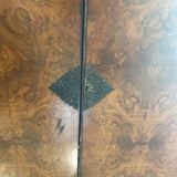 Vintage Queen Anne Style Burl Walnut Drinks Cabinet w/Cabriole Legs