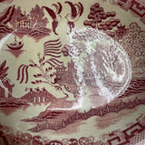 Vintage Japan Red&Cream Serving Bowl