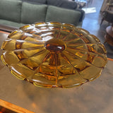Amber Glass Cake Stand