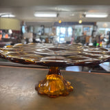 Amber Glass Cake Stand