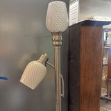 Brushed Nickel Torchiere Floor Lamp w Reading Light