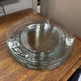 Set of 6 Clear Glass Dinner Plates