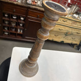 Large Wood Pedestal Candle Holder