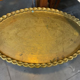 Vintage Moroccan Brass Coffee Table w/Folding Legs