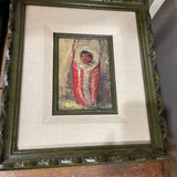 Oil Painting by Sheryl Lamar Bodily of Indigenous Child on Cradleboard