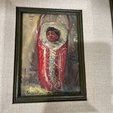 Oil Painting by Sheryl Lamar Bodily of Indigenous Child on Cradleboard
