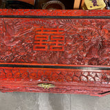 Vintage Chinese Wedding Trunk w/Double Happiness and Phoenix and Dragon (Bride & Groom)