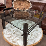 Contemporary Glass Top Square Coffee Table