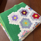 Large Handmade "Grandmother's Flower Garden" Quilt