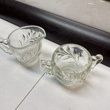 Vintage Indiana Glass Willow Sugar and Creamer Set