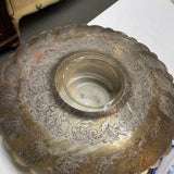 Vinatge Silverplate Dish w/Glass Centerpiece