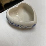 Vintage Delft Ceramic Heart Trinket Dish