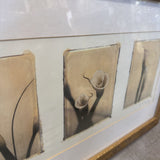 3 Image Offset Lithograph "Lillies" w Embossed Gold Frame