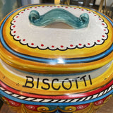 Hand Painted Italian Deruta Majolica Biscotti Cookie Jar