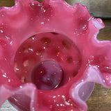 Vintage Fenton Cranberry Ruffled Bowl