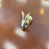 Vintage Solid Brass Crouching Rabbit Figurine