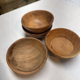 Set of 4 Small Wooden Bowls