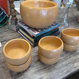 Pottery Barn Parmigiana Reggiano Cheese Wheel Bowl w 6 indiv. Bowls