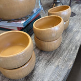 Pottery Barn Parmigiana Reggiano Cheese Wheel Bowl w 6 indiv. Bowls