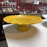 Emile Henry Ruffled Yellow Pedestal Cake Stand
