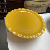 Emile Henry Ruffled Yellow Pedestal Cake Stand