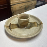 Carved Stone Chamberstick Candle Holder