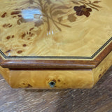 Octagonal Wood Inlay Music Box "Hey Jude"