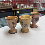 Hand-carved Soapstone Egg Cups Safari Asstd.