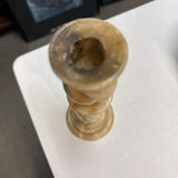 Hand-Carved Onyx Stone Candlestick Holder