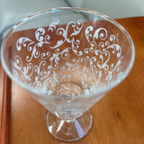 Vintage Etched Crystal Cocktail Glass