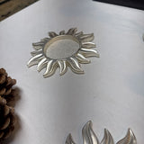 Sunburst Silver Pillar Candle Holder