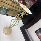 White-Washed Metal Pillar Candle Holder