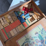 Vintage German Wooden Building Blocks Set