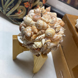 Decorative Shell Sphere on Stand - White Marlin
