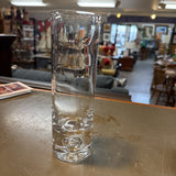 Clear Cylindrical Glass Vase w Heavy Base