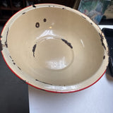 Graniteware Bowl - Red/Tan