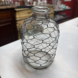 Chicken Wire Covered Glass Vase/Bottle