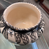 Hand Painted Botanical/Geometrical Ceramic Pot