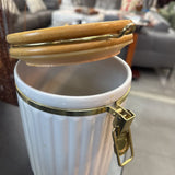 Ceramic Kitchen Canister w Wooden Lid