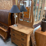 Antique Wood 3-Drawer Dresser w/Mirror