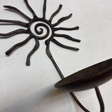 Metal Sun Candle Wall Sconce