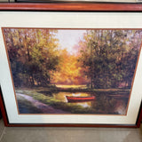 "Rowboat on Lake" Framed Print