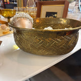 Brass Oval Basketweave Bowl