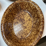 Vintage Spongeware Oval Bowl