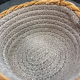 Woven Cotton and Straw Coiled Basket