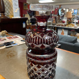 Vintage Ruby Cut-To-Clear Crystal Decanter